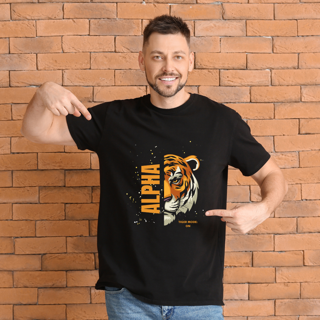 Unisex Classic Crew T-Shirt ALPHA Tiger mode on
