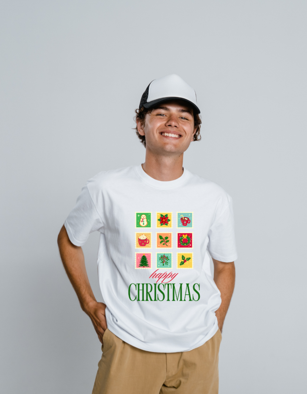 Unisex Terry Oversized Tee Happy Christmas